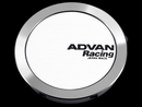 Advan 63mm Full Flat Center Cap - White/Silver Alumite