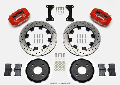 Wilwood Forged Dynalite Front Hat Kit 12.19in Drilled Red 2002 Mitsubishi Lancer