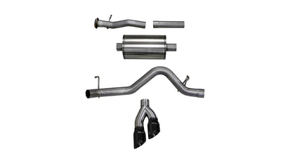 Corsa 2017-22 Chevrolet Colorado 3.7L Extended Cab Sport Cat-Back System Single Rear Exit Black Tips