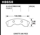 Hawk DTC-80 10-11 Chevy Corvette Grand Sport / 06-08 Corvette Z06 (1 piece) Front Race Brake Pads