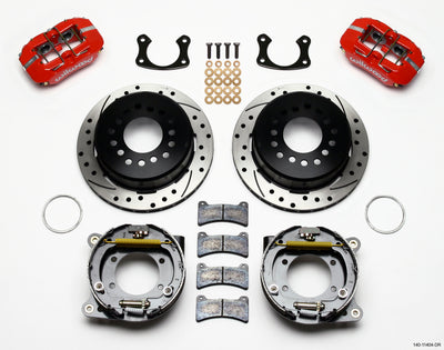 Wilwood Dynapro Low-Profile 11.00in P-Brake Kit Drill-Red New Big Ford 2.50in Off Front Mount