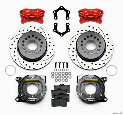 Wilwood Forged Dynalite P/S P-B Kit Drilled-Red Mopar/Dana 2.36in Off w/Snap Ring Bearing