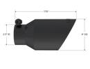 MBRP Universal 4in OD Dual Wall Angled 2.5in Inlet 8in Length Exhaust Tip - Black