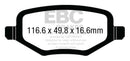 EBC 12+ Chrysler Town & Country 3.6 Ultimax2 Rear Brake Pads