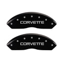 MGP 4 Caliper Covers Engraved F & R C4/Corvette Black Finish Silver Char 1988 Chevrolet Corvette