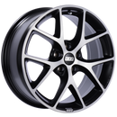 BBS SR 19x8.5 5x108 ET45 Satin Black Diamond Cut Face Wheel -70mm PFS/Clip Required