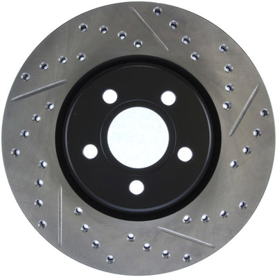 StopTech 03-09 Chrysler PT Cruiser Tur / 03-05 Dodge Neon SRT-4 Front Left Slotted & Drilled Rotor