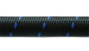 Vibrant -8 AN Two-Tone Black/Blue Nylon Braided Flex Hose (20 foot roll)