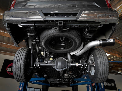 aFe Large Bore-HD 4in 409 SS DPF-Back Exh 18-19 Ford F-150 V6-3.0L (td) w/ Black Tip