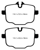 EBC 10+ BMW 535i 3.0 Turbo (F10) Greenstuff Rear Brake Pads