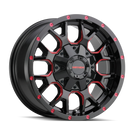 Mayhem 8015 Warrior 20x9 / 6x135 BP / 0mm Offset / 106mm Hub Black w/ Prism Red Wheel