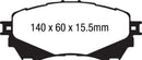 EBC 14+ Mazda 6 2.5 Greenstuff Front Brake Pads