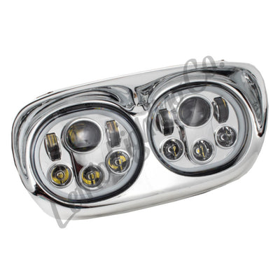 Letric Lighting Headlight Dual W/Halo 5.75in Chrome