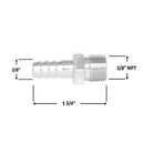 Spectre Fuel Fitting 3/8in. Hose Barb NPT Threads - Chrome