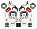 Wilwood Forged Dynalite Front Kit 11.00in Drill-Red 65-68 Chevy Impala -Drum Spindle