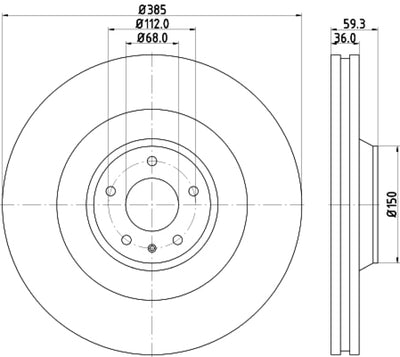 Hella Pagid Front High Carbon Brake Rotor - 05-09 Audi A8