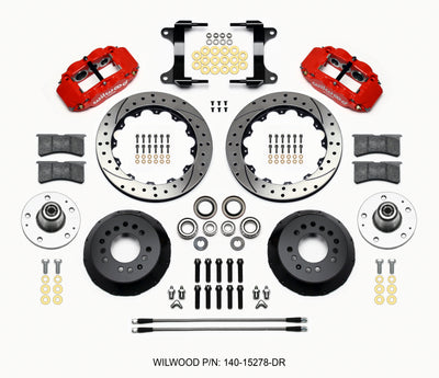 Wilwood Narrow Superlite 6R Front Hub Kit 12.88in Drill Red 82-92 Camaro//Firebird