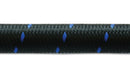 Vibrant -8 AN Two-Tone Black/Blue Nylon Braided Flex Hose (20 foot roll)