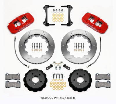 Wilwood AERO6 Front Hat Kit 14.00 Red 15-23 Mustang w/Lines