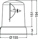 Hella KL 7000 Series 24V Amber Fixed Rotating Beacon