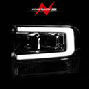 ANZO 99-04 Ford F250/F350/F450/Excursion (excl 99) Projector Headlights - w/Light Bar Chrome Housing