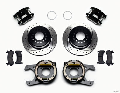 Wilwood D154 P/S Park Brake Kit Drilled Chevy 12 Bolt 2.75in Off w/ C-Clips