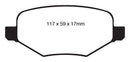 EBC 11-14 Ford Edge 2.0 Turbo Greenstuff Rear Brake Pads