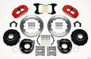 Wilwood Narrow Superlite 4R Rear P-Brk Kit 12.88in Red Mopar/Dana 2.36in Off w/Snap Ring Bearing