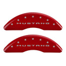 MGP 4 Caliper Covers Engraved Front 2015/Mustang Engraved Rear 2015/Bar & Pony Red finish silver ch