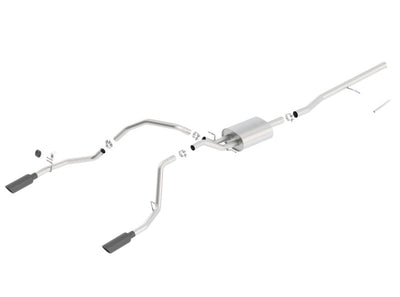 Borla 14 Silv/Sierra C/B Exhaust ATAK 1500 5.3L V8 AT/MT 2&4WD Ext Cab (78.7) WB - Black Chrome
