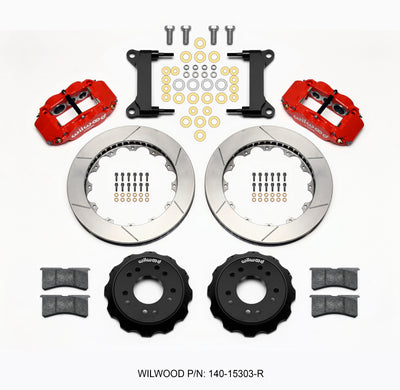 Wilwood Narrow Superlite 6R Front Hat Kit 13.06 Red 63-87 C10 w/ Wilwood Pro Spindles