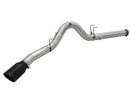 aFe MACHForce XP Exhaust 5in DPF-Back Stainless Steel Exht 2015 Ford Turbo Diesel V8 6.7L Black Tip