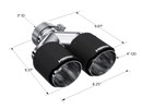 MBRP 3in ID / Dual 4in OD Out Staggered L 9.37in / R 9.87in Dual Wall Carbon Fiber Univ Exhaust Tip