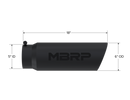 MBRP Universal Tip 6in OD Angled Rolled End 5in Inlet 18in Length Black Finish Exhaust