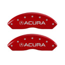 MGP 4 Caliper Covers Engraved Front & Rear Acura Red finish silver ch
