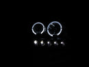 ANZO 1997.5-2003 Ford F-150 Projector Headlights w/ Halo and LED Black 1pc