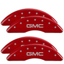 MGP 4 Caliper Covers Engraved Front & Rear GMC Red finish silver ch