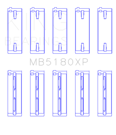 King Engine Bearings Renault F8Q/F7R/F8M (Size STD) Performance Main Bearing Set