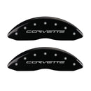 MGP 4 Caliper Covers Engraved Front & Rear C6/Corvette Black finish silver ch