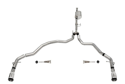 Corsa 2021-2025 Ford F-150 SuperCab/6.5in Bed 3.5L V6 Sport Cat-Back Dual Rear Exit-Polished
