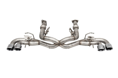 Corsa 2020-2025 Corvette C8 3in Valved Cat-Back 4.5in Pol Quad Tips - Fits Factory NPP Exhaust