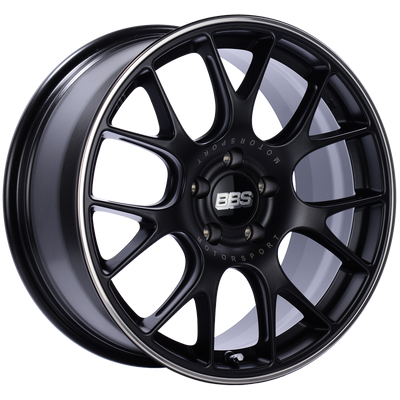 BBS CH-R 18x8.5 5x112 ET38 Satin Black Polished Rim Protector Wheel -82mm PFS/Clip Required