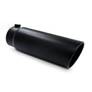 MBRP Universal Tip 6in OD Angled Rolled End 5in Inlet 18in Length Black Finish Exhaust