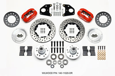 Wilwood Forged Dynalite Front Kit 11.00in Drilled Red 62-72 CDP B & E Body-Drum