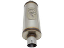 aFe MACH Force-Xp 409 SS Muffler 2-1/2in Center/Center 14in L X 6in Dia - Round Body