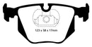 EBC 01-07 BMW M3 3.2 (E46) Redstuff Rear Brake Pads