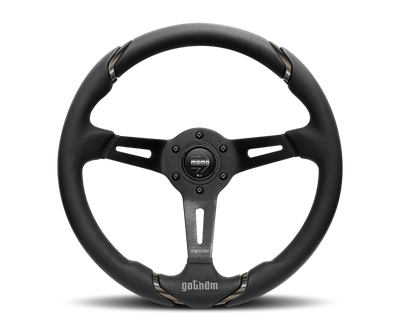 Momo Gotham Steering Wheel 350 mm - Black Leather/Black Spokes