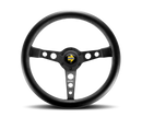 Momo Prototipo Steering Wheel 350 mm - Black Leather/Wht Stitch/Black Spokes