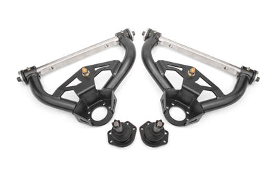 BMR 78-87 GM G-Body Non-Adjustable Upper A-Arms Delrin 0.5in Tall Ball Joint - Black Hammertone
