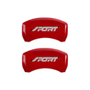 MGP 4 Caliper Covers Engraved Front & Rear No bolts/Sport Red finish silver ch